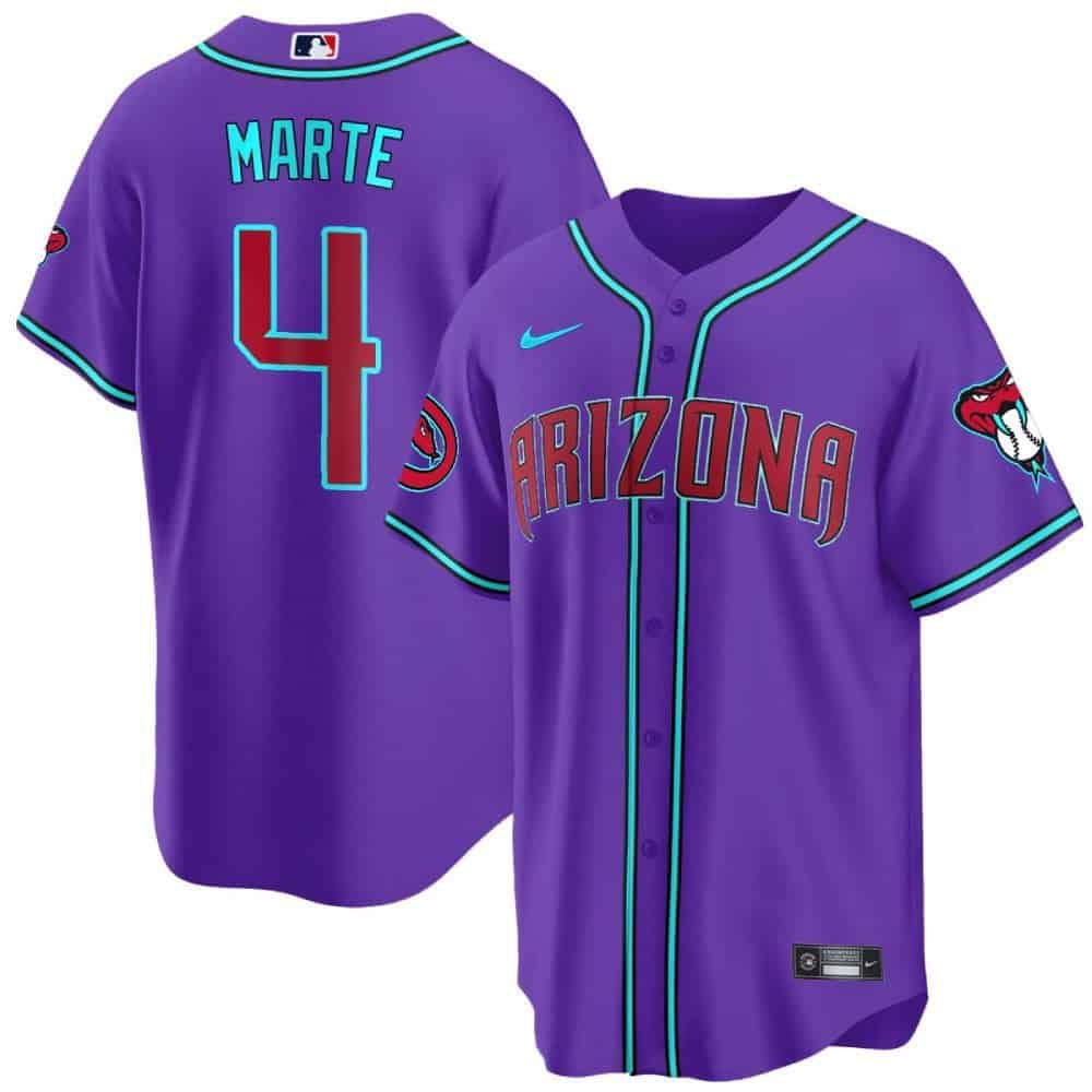 Men Arizona Diamondback #4 Marte Purple 2024 Nike Cool Base MLB Jersey style 1->indianapolis colts->NFL Jersey